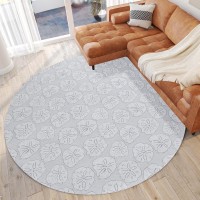 IndoorOutdoor Seabreeze SZ10 Silver Washable 8 x 8 Round Rug