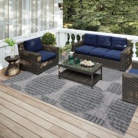 IndoorOutdoor Sedona SN13 Pewter Washable 3 x 5 Rug