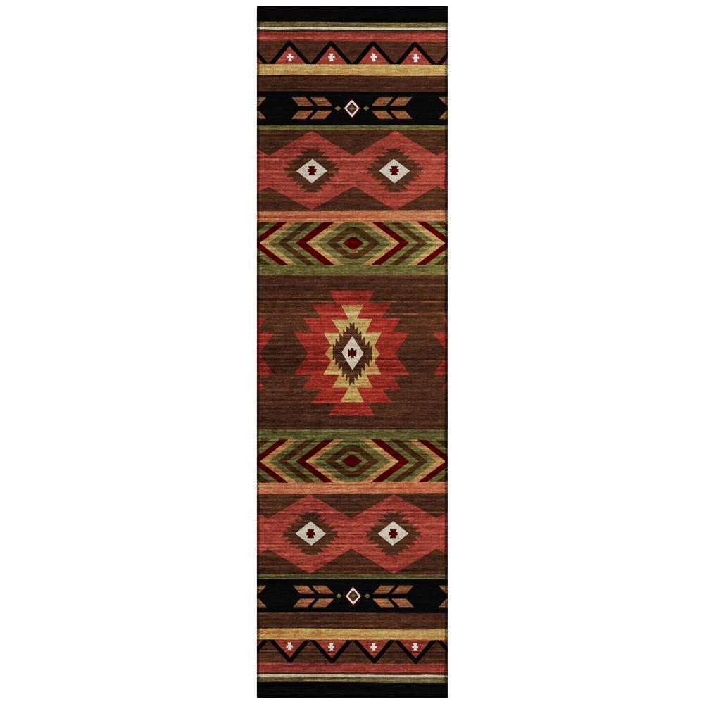 IndoorOutdoor Phoenix PH3 Chocolate Washable 23 x 76 Runner Rug