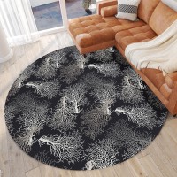 IndoorOutdoor Seabreeze SZ3 Black Washable 8 x 8 Round Rug