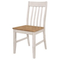 Kirby Slat Back Side Chair Set of 2 Natural and Rustic Off White