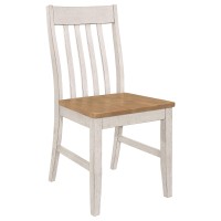 Kirby Slat Back Side Chair Set of 2 Natural and Rustic Off White