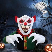 Shdejtg 75Ft Clown Halloween Outdoor Inflatable Decoration Outdoor Decoration With Led Lights Holiday Inflatable Decoration F