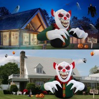 Shdejtg 75Ft Clown Halloween Outdoor Inflatable Decoration Outdoor Decoration With Led Lights Holiday Inflatable Decoration F