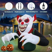 Shdejtg 75Ft Clown Halloween Outdoor Inflatable Decoration Outdoor Decoration With Led Lights Holiday Inflatable Decoration F