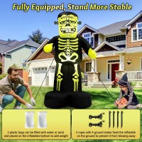 Micocah Halloween Inflatables Outdoor Decorations 7 Ft Giant Frankenstein Monster With Skeleton Pattern Bulitin Leds Hallowe