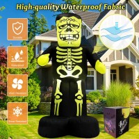 Micocah Halloween Inflatables Outdoor Decorations 7 Ft Giant Frankenstein Monster With Skeleton Pattern Bulitin Leds Hallowe