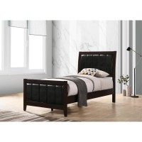 Carlton 5piece Twin Upholstered Bedroom Set Cappuccino and Black