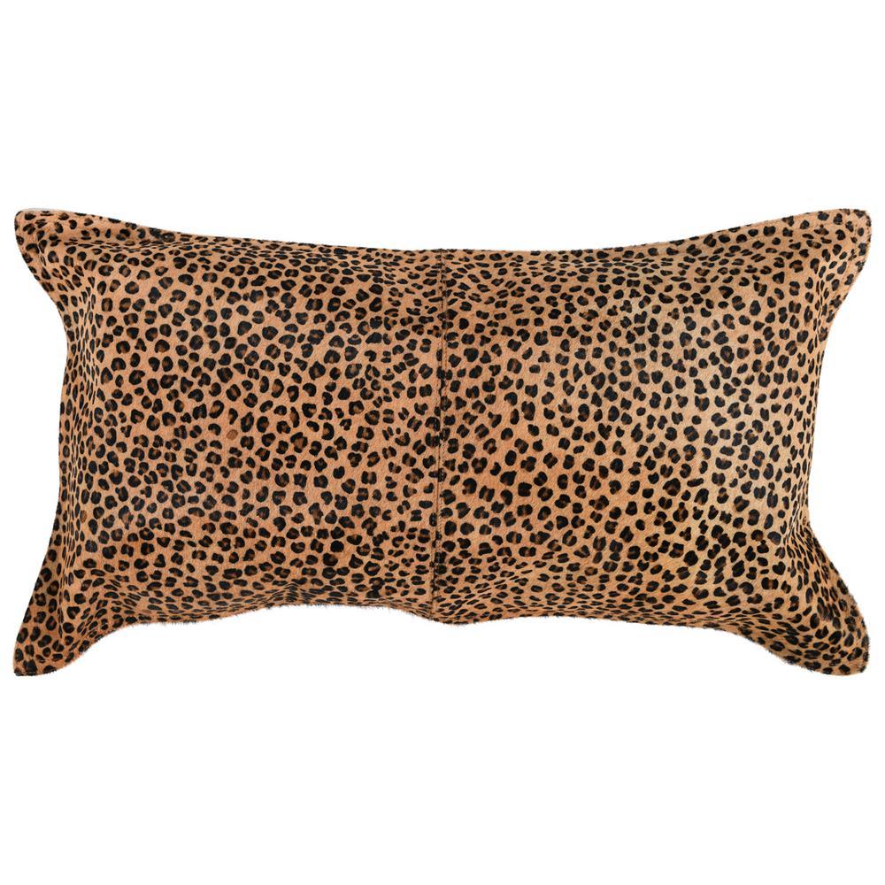 Leopard 100 Cow Hide 14x 26 Throw Pillow in Animal Print by Kosas Home