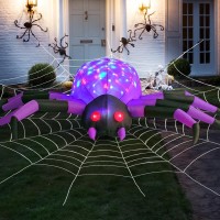 Comin Halloween Inflatables Outdoor Decorations 9 Ft Width Spider Blow Up Yard Decoration With Builtin Led For Yard Garden Par