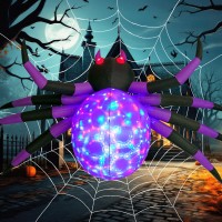 Comin Halloween Inflatables Outdoor Decorations 9 Ft Width Spider Blow Up Yard Decoration With Builtin Led For Yard Garden Par