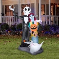 Gemmy Airblown Inflatable Nightmare Before Christmas Scene Disney  6 Ft Tall  Multi