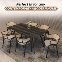 Leisuremod Ervilla Mid Century Modern Stainless Steel Legs Velvet Seat And Wicker Back, Contemporary Arm Chairs For Kitchen And Dining Room, Beige