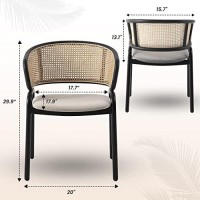 Leisuremod Ervilla Mid Century Modern Stainless Steel Legs Velvet Seat And Wicker Back, Contemporary Arm Chairs For Kitchen And Dining Room, Beige