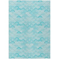 IndoorOutdoor Seabreeze SZ2 Teal Washable 3 x 5 Rug