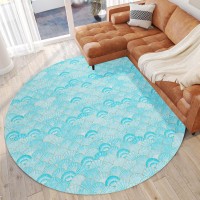 IndoorOutdoor Seabreeze SZ2 Teal Washable 8 x 8 Round Rug