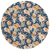 IndoorOutdoor Seabreeze SZ6 Navy Washable 8 x 8 Round Rug