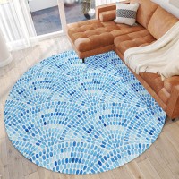 IndoorOutdoor Seabreeze SZ7 Indigo Washable 8 x 8 Round Rug