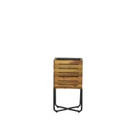 Square Planter WMetal Legs Natural