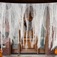 Alpurple 400 X 787 Inch Halloween Creepy Cloth White Large Size Halloween Scary Spooky Cloth Windows Doorways Cover Gauze F