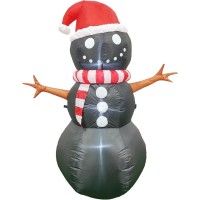 Productz Christmas Decorations 5 Ft Black Inflatable Snowman Wchristmas Hat Unique Holiday Blow Up Outdoorindoorhouseyard De