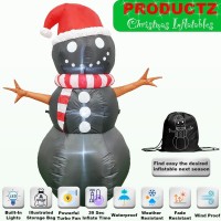 Productz Christmas Decorations 5 Ft Black Inflatable Snowman Wchristmas Hat Unique Holiday Blow Up Outdoorindoorhouseyard De