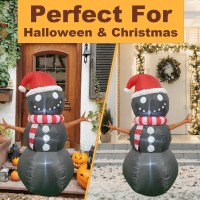 Productz Christmas Decorations 5 Ft Black Inflatable Snowman Wchristmas Hat Unique Holiday Blow Up Outdoorindoorhouseyard De