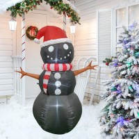 Productz Christmas Decorations 5 Ft Black Inflatable Snowman Wchristmas Hat Unique Holiday Blow Up Outdoorindoorhouseyard De