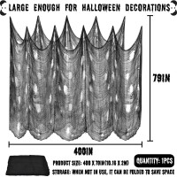 Zeedix Halloween Black Creepy Cloth 79 X 400In Giant Spooky Cheesecloth Decoration Scary Gauze Cloth For Halloween Party Supplie