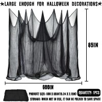 Zeedix Halloween Black Creepy Cloth 85 X 600In Giant Halloween Cloth Home Deco Spooky Scary Gauze Cloth For Halloween Party Supp