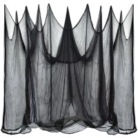 Zeedix Halloween Black Creepy Cloth 85In X 100Ft Giant Halloween Cloth Home Deco Spooky Scary Gauze Cloth For Halloween Party Su