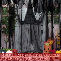 Zeedix Halloween Black Creepy Cloth 85In X 100Ft Giant Halloween Cloth Home Deco Spooky Scary Gauze Cloth For Halloween Party Su