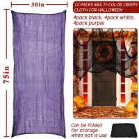 Zeedix 12 Pack Halloween Creepy Cloth 30 X 75 Inch Halloween Decoration Spooky Scary Gauze Cloth Creepy Cheesecloth For Hallowee