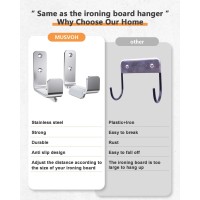 Musvoh Ironing Board Holder Hanger Wall Mount 304 Stainless Steel Ironing Board Hanger Y T Leg For Adjustable Distance Ironing