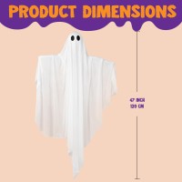 Joyin Halloween Hanging Light Up Ghost With Spooky Purple Led Light 47 White Hanging Ghosts Halloween Hanging Decoration Fo