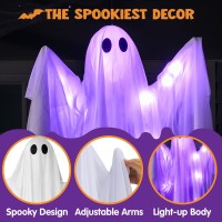 Joyin Halloween Hanging Light Up Ghost With Spooky Purple Led Light 47 White Hanging Ghosts Halloween Hanging Decoration Fo