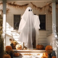 Joyin Halloween Hanging Light Up Ghost With Spooky Purple Led Light 47 White Hanging Ghosts Halloween Hanging Decoration Fo