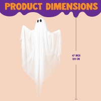 Joyin Halloween Hanging Light Up Ghost With Spooky Warm White Led Light 47 White Hanging Ghosts Halloween Hanging Decoratio