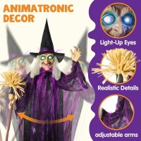 Joyin 68 Halloween Animatronics Clearance Scary Halloween Decorations Witch With Led Eyes And Creepy Sound Life Size Animate