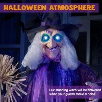 Joyin 68 Halloween Animatronics Clearance Scary Halloween Decorations Witch With Led Eyes And Creepy Sound Life Size Animate