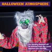 Joyin 68 Halloween Animatronics Clearance Scary Halloween Werewolf Decorations With Led Eyes And Creepy Sound Life Size Anim