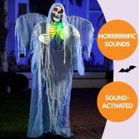 Joyin 67 Halloween Decorations Outdoor Life Size Animatronics Grim Reaper Soundactived Halloween Party Decors With Creepy So