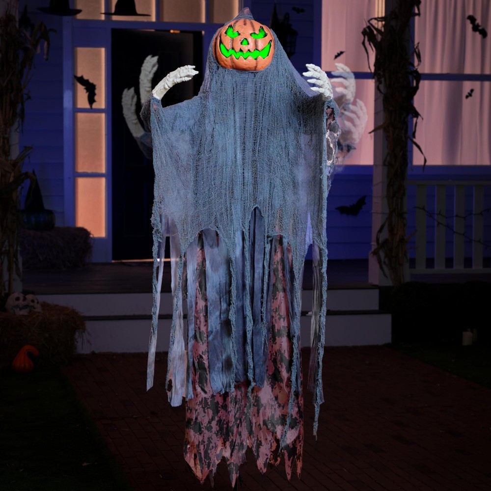 Joyin 67 Halloween Decorations Outdoor Life Size Animatronics Ghost Pumpkin Decor Soundactived Halloween Party Decoration Wi