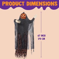 Joyin 67 Halloween Decorations Outdoor Life Size Animatronics Ghost Pumpkin Decor Soundactived Halloween Party Decoration Wi