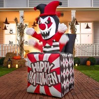 Joiedomi 5 Ft Halloween Inflatables Decorations Outdoor  Halloween Inflatable Decor With Built-In Leds Halloween Animatronics Clown Halloween Inflatable Party Decoration Outside For Yard Lawn Garden