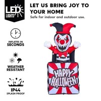 Joiedomi 5 Ft Halloween Inflatables Decorations Outdoor  Halloween Inflatable Decor With Built-In Leds Halloween Animatronics Clown Halloween Inflatable Party Decoration Outside For Yard Lawn Garden