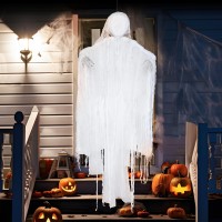 Joyin 63 Halloween Hanging Ghost Decorations Outdoor White Faceless Grim Reaper In White Horror Robe For Halloween Tree Yard