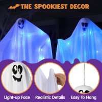 Joyin 2 Pcs Halloween Decorations Outdoor Lights Hanging Ghost With Blue Led Lights 354 Halloween Light Up Decor Hanging Fly