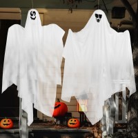 Joyin 2 Pcs Halloween Decorations Outdoor Lights Hanging Ghost With Blue Led Lights 354 Halloween Light Up Decor Hanging Fly