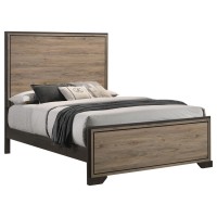 Baker Panel Eastern King Bed Brown and Light Taupe